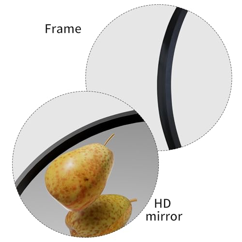 32" x 20" Black Oval Wall Mirror, Capsule Extendable Swivel Bathroom Vanity Makeup Mirror, 360 Rotation Folding Extendable Arm Vanity Mirror for Wall Shower Shaving