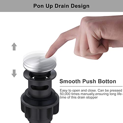 Bathroom Pop Up Sink Drain With Overflow - Vessel Stopper and Strainer for Faucet, Vanity or RV - Chrome - color: Chrome, style: Style A: pop up drain