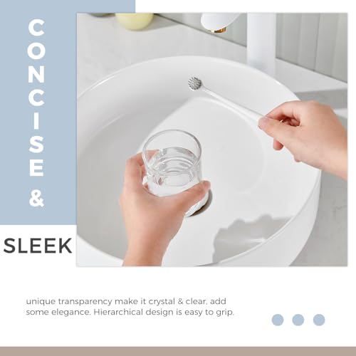 Aomasi Glass Toothbrush Cup for Bathroom Sink, Transparent Mouthwash Holder | Thickened Substantial Glass, Bathroom Tumbler Cup for Daily Drinking Water, Easy to Clean, Toothbrush Holder Replacement - color: Transparent