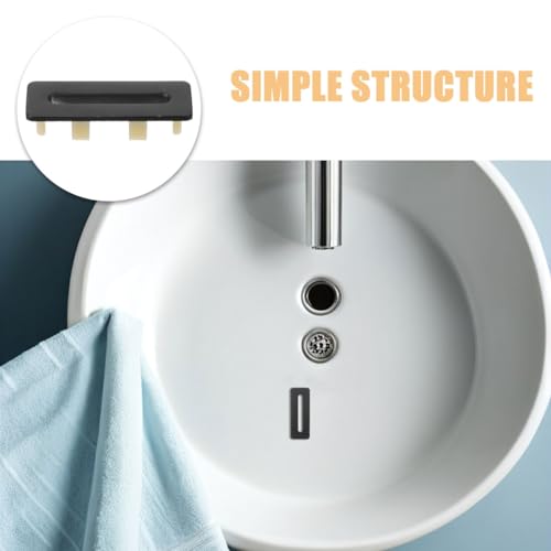 Sink Trim Overflow Cover: Rectangle Sink Overflow Rings - Basin Drain Cover Hole Insert - Spillover Water Stopper - Basin Trim Drain Cap for Bathroom