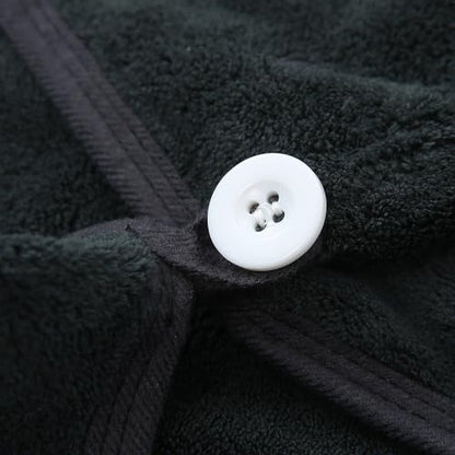 M-bestl 2 Pack Microfiber Hair Towel Wrap,Hair Drying Towel with Button,Absorbent and Anti-frizz Head Towel to Dry Curly or Straight Hair Quickly (Black) - color: Black