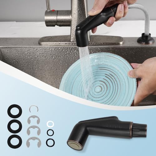 Hygie Rinse Universal Fit Kitchen Sink Spray Attachment, Oil Rubbed Bronze | NSF/ANSI/CAN 372 Certified, Kitchen Sink Side Sprayer Head Compatible with Delta, Moen, Kohler and OEM Brands Spray Head - color: Oil Rubbed Bronze, style: Nozzle Head Only
