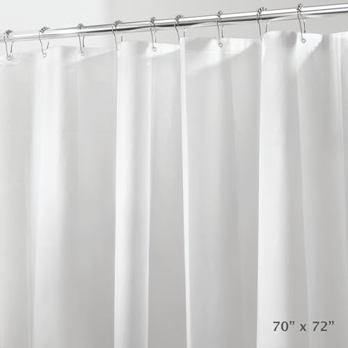 iDesign PEVA Waterproof Shower Curtain Liner, Frost, 72" x 70" | 12 Metal Grommets - color: Frost