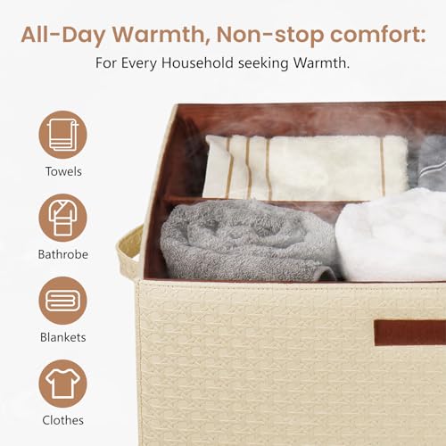 Towel Warmer Bucket - Hot Towel Warmer for Bathroom & Home Spa, Fits 3 Oversized 40"x70" Towels/Bathrobes/Blankets, Auto Shut Off & Adjustable Timer (Countertop- Geometric Weave Style) - size: Countertop- Geometric Weave Style