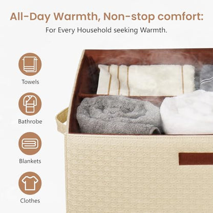 Towel Warmer Bucket - Hot Towel Warmer for Bathroom & Home Spa, Fits 3 Oversized 40"x70" Towels/Bathrobes/Blankets, Auto Shut Off & Adjustable Timer (Countertop- Geometric Weave Style) - size: Countertop- Geometric Weave Style