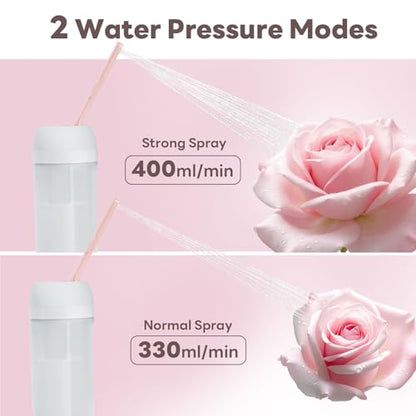 Portable Electric Bidet for Travel with 180° Adjustable Nozzle, Strong Water Pressure- Handheld Rechargeable USB-C Bidet,350ml Waterproof Personal Hygiene Cleaner for Postpartum Women, Camping (Pink) - color: Pink