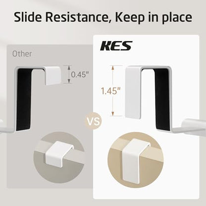 KES Over Cabinet Door Towel Bar Fit 1" Thick, Kitchen Towel Holder, White | Anti-Wobble Stable Fit, Scratchproof, Kitchen Towel Rack for Dish Hand Towels, Cabinet Towel Holder, 2 Pack, KTH500S26-WH-P2 - color: White