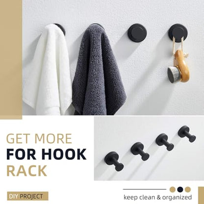 Angle Simple Towel Hook Matte Black, SUS304 Stainless Steel Bathroom Hand Towel Holder, Compact Round Robe Hook Wall Mount - color: Matte Black, size: 1 Pack