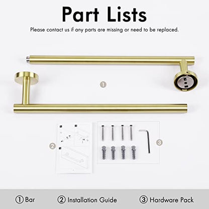 KES 25.2 Inches Towel Bar for Bathroom, Hand Towel Holder, Towel Bar | Wall Mount, SUS304 Stainless Steel Brushed Gold, Total Length 27.6 Inch, A2000S70B-BZ - color: Brushed Gold, size: 27.6 Inch