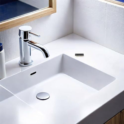 3pcs Sink Overflow Cover: Washbasin Drain Overflow Hole Plug - Metal Basin Cover Cap for Vanity Bathtub - Rectangle Kitchen Sink Hole for Bathroom Basin