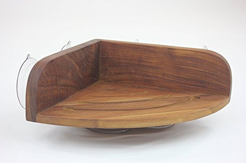 AquaTeak The Original Kai Corner Teak Shower Shelf | Durable, Water-Resistant Teak Construction, Indoor & Outdoor Use