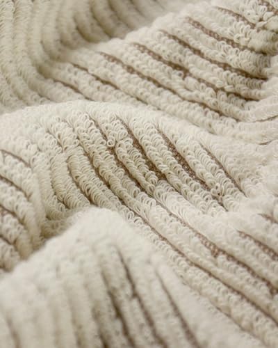 Cleanbear Hand Towels for Bathroom Set of 4, Jacquard Weaved Cotton Face Towels, 28 x 13.7 Inches (Light-Brown) - color: Light-brown