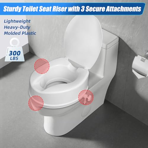 Raised Toilet Seat with Lid for Elderly, 6" High Toilet Seat for Elongated or Standard Commode, Raised Toilet Seat for Seniors, Handicap Toilet Seat Riser with Cover - size: 6"