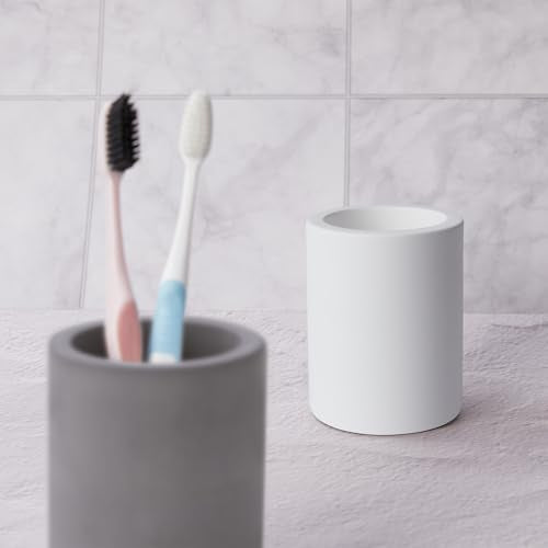 Drying Stone Toothbrush Holder, Diatomite Toothbrush Holders for Bathroom Counter, Quick Drying Electric Toothbrush and Toothpaste Holder Bathroom Organizer, White - color: White