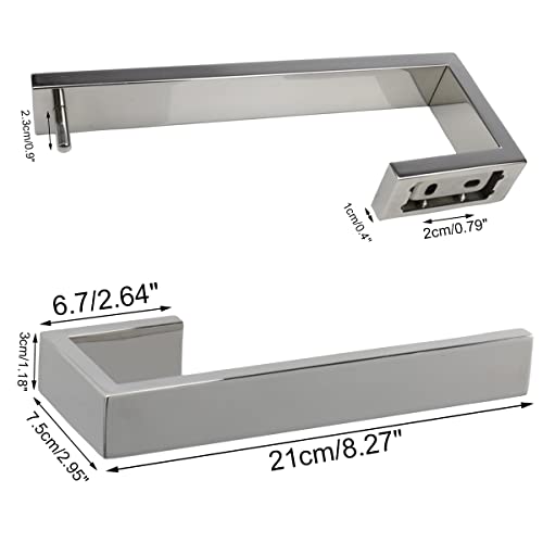 TocTen Hand Towel Holder/Towel Ring - Thicken SUS304 Stainless Steel Bathroom Hand Towel Hanger, 9 Inch Heavy Duty Wall Mounted Towel Rack, Square Hand Towel Bar for Bathroom Hardware (Chrome, 9 in) - color: Chrome, size: 9 In-Rectangular