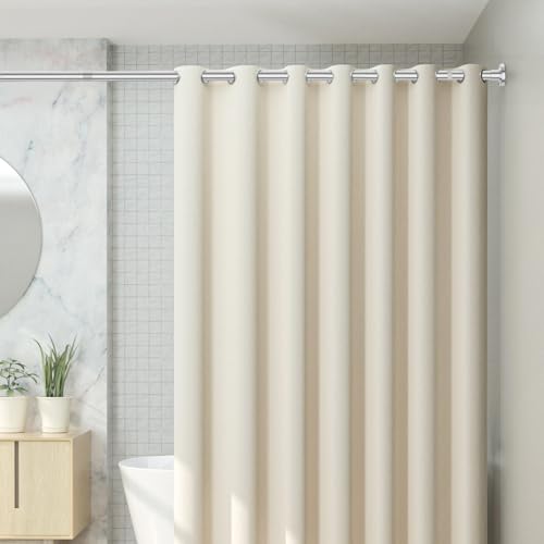 CorkLatta Chrome Shower Curtain Rod 31 to 92 Inch,1 Inch Diameter Adjustable Spring Tension Curtain Rod No Drilling Stainless Steel Telescoping Rod,No Rust | Stainless Steel Tension Curtain Rod Non slip, No Drill Shower Rods for Bathroom,Easy Install - co