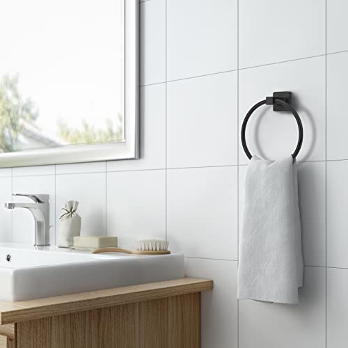 Bathroom Hardware Set 4 Pieces, Matte Black Stainless Steel Towel Bar Set, Includes 20In Towel Bar, Towel Ring, Robe Towel Hooks,Toilet Paper Holder, Bathroom Towel Rack Set - color: Black, size: 20Inch