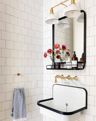 Gold Bathroom Faucet Wall Mount: WOWOW Antique Bathroom Sink Faucet 2 Handle Lavatory Faucet 3 Hole Tap and Rough-in Valve Included - color: Brushed Gold
