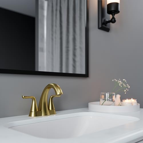 Pfister Willa Bathroom Sink Faucet, 4-Inch Centerset, 2-Handle, 3-Hole, NSF Certified, Brushed Gold Finish, LF048MALBG (Pack of 3) - color: Brushed Gold, size: 3 Pack