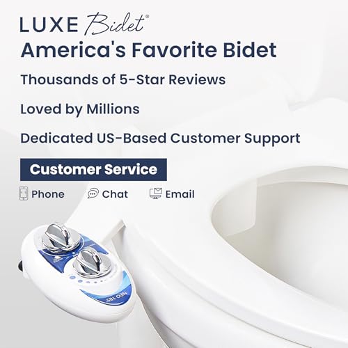 LUXE Bidet NEO 185 - Bidet Attachment for Toilet Seat, Blue | Non-Electric, Dual Nozzle, Self-Cleaning, Adjustable Water Pressure, Rear & Feminine Wash - color: Blue