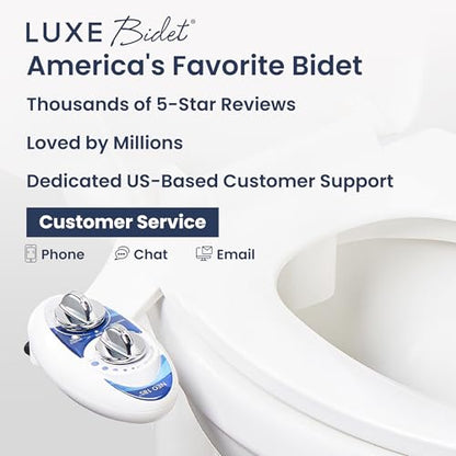 LUXE Bidet NEO 185 - Bidet Attachment for Toilet Seat, Blue | Non-Electric, Dual Nozzle, Self-Cleaning, Adjustable Water Pressure, Rear & Feminine Wash - color: Blue