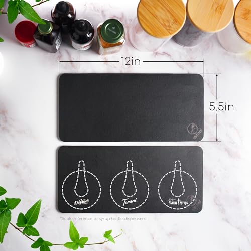 Ternal DripGuards Absorbent Counter Mat 2-Pack | Waterproof, Quick-Dry Coffee Bar Mat for Kitchen, Sink & Drink Station | Non-Slip, Spill-Proof Protector for Water, Oil & Syrup [5.5" x 12"] - size: 5.5x12in-Regular