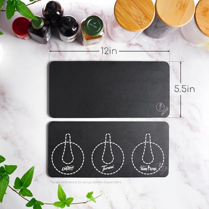 Ternal DripGuards Absorbent Counter Mat 2-Pack | Waterproof, Quick-Dry Coffee Bar Mat for Kitchen, Sink & Drink Station | Non-Slip, Spill-Proof Protector for Water, Oil & Syrup [5.5" x 12"] - size: 5.5x12in-Regular