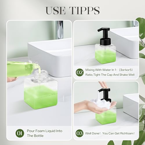 30 PCS 8.5 oz Foaming Soap Dispenser Plastic Foaming Pump Bottle, Refillable Dispenser with Plastic Pump, Empty Hand Bottles for Liquid Soap, Shampoo, Bathroom,Hotel,Restaurant (30, Brown) - color: Brown, size: 30