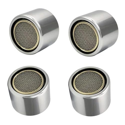Bathroom Sink Aerator,2.2 GPM Faucet Aerator, Made of Solid Brass and Stainless Steel,55/64 Inch Female Thread Faucet Replacement with Gasket,For Kitchen and Bathroom,4PCS(Silver)