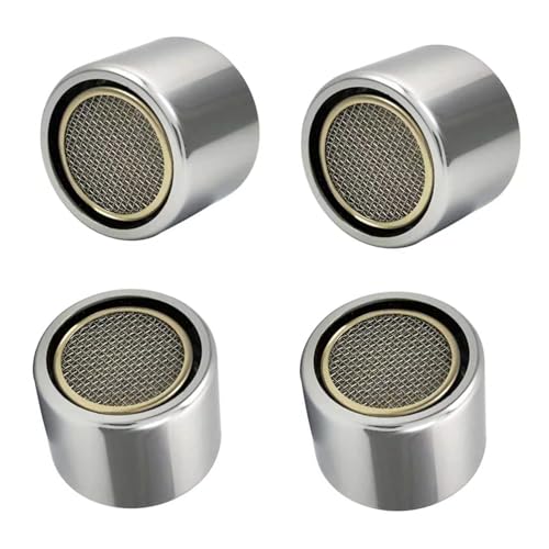 Bathroom Sink Aerator,2.2 GPM Faucet Aerator, Made of Solid Brass and Stainless Steel,55/64 Inch Female Thread Faucet Replacement with Gasket,For Kitchen and Bathroom,4PCS(Silver)