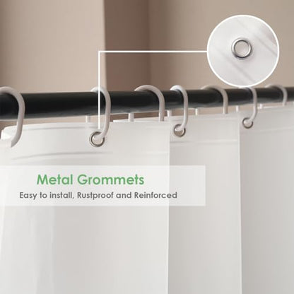 White Plastic Shower Curtain Liner 70 x 74 Inch, Medium Weight Peva Vinyl Frosted Shower Liner for Bathroom, Waterproof - color: White, size: 70"W x 74"L (Pack of 1)