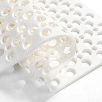 HITSLAM Bathtub Mat Non Slip, 28 x 15 Inch TPE Bath Mat for Tub, Efficient Drainage Bathroom Shower Mat with Suction Cups, Bath Tub Mat, Soft on Feet and Easy to Clean, White - color: White, size: 28" x 15" (Rectangular)