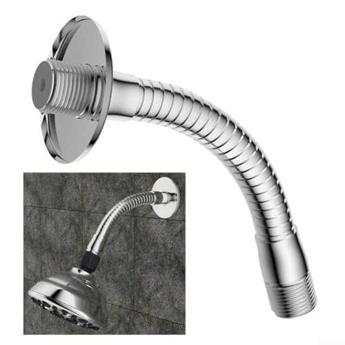 Adjustable Shower Arm Extension Stainless Steel Swivel Adapter for Rain Head - Chrome Finish 1/2 Inch IPS Thread Bathroom Upgrade