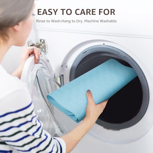 OTHWAY Bathtub Mat Non Slip, 27" x 17" Bath Mat for Tub, Machine Washable Shower Anti Slip Mat with 246 Strong Suction Cups (Lake Blue) - color: Lake Blue, size: 27" x 17" (Rectangular)