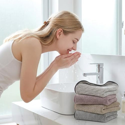 3 Pack Microfiber Hand Towels for Bathroom, Ultra Soft & Super Absorbent | Quick Dry Washcloths, 14x30 Inch Small Towel Set for Bathroom, Gym, Yoga, Kitchen, Face, Guest Room, Spa