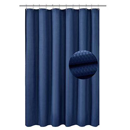 Barossa Design Soft Microfiber Fabric Shower Liner or Curtain, Hotel Quality, Machine Washable, Water Repellent, Navy Blue, 70 x 72 inches - color: Navy Blue, size: 70"W x 72"L (Pack of 1)