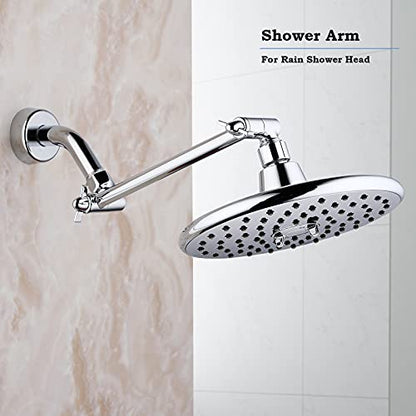 Shower Extension, Adjustable Shower Arm for Bathroom, Solid Brass Shower Arm with Lock Joints, Tool-Free Insatllation (Chrome, 8 Inch) - color: Chrome, size: 8 Inch