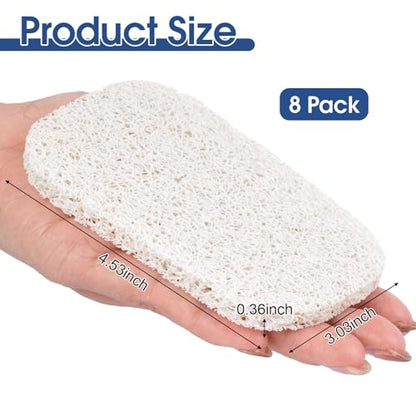 8 Pack Soap Holder, White Bar Soap Saver Dish for Shower, 4.5" x 3" | High-Efficiency Drainage & Non-Slip, Lift Pads Sponge Tray for Kitchen Sink, Bathroom, Travel, Hotel Cleaning Supplies - color: White