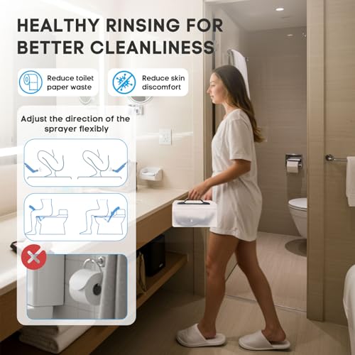 Portable Travel Electric Bidet Sprayer, Jamini Rechargeable Handheld Bidet Kit for Personal Cleaning, 2.3L Water Tank with Dual Pressure Settings for Baby Care, Postpartum, Camping HDDSC-01