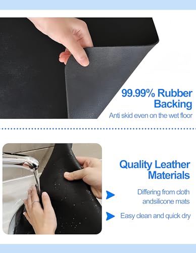 Dish Drying Mat for Kitchen Counter, 12"x19" Pad with Rubber Backed (Black) | Hide Stain Anti Absorbent for Kitchen Counter, Non-slip Drying Mat for Coffee Machine Dish Rack - size: 12" x 19"