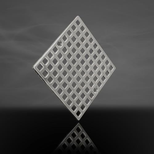 4" Shower Drain Cover Replacement Nickel Brushed, Shower Drain Grate Square Shower Drain Strainer Grid for Bathroom Floor