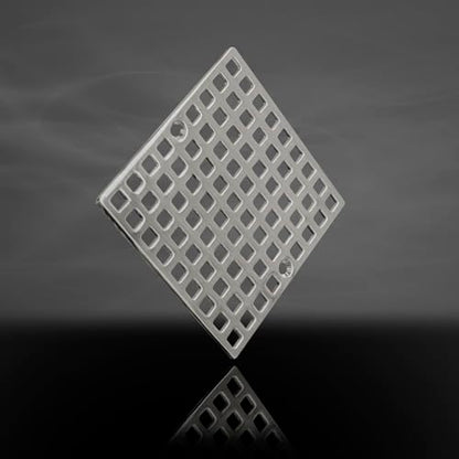 4" Shower Drain Cover Replacement Nickel Brushed, Shower Drain Grate Square Shower Drain Strainer Grid for Bathroom Floor