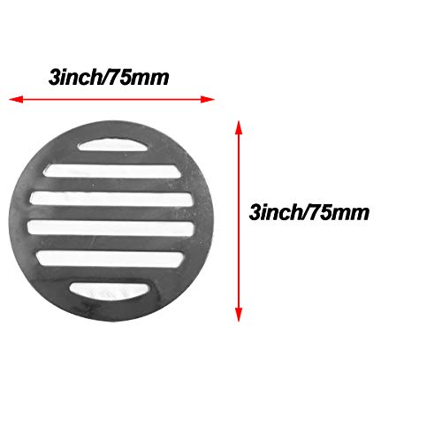 NGe 4Pcs Silver Tone 304 Stainless Steel Round Floor Drain Cover Drain Protection Cover 3 Inch 6 Holes - size: Round 3 Inch