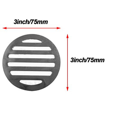 NGe 4Pcs Silver Tone 304 Stainless Steel Round Floor Drain Cover Drain Protection Cover 3 Inch 6 Holes - size: Round 3 Inch