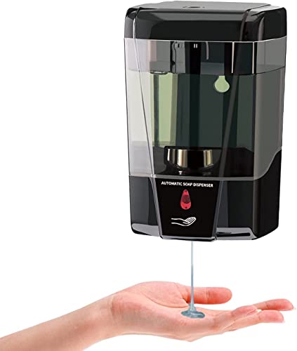 Automatic Soap Dispenser-Touchless Sensor Soap Pump, Wall-Mounted for Hospital,Airport,Kitchen,Bathroom,Hotel,Ultra-Large Capacity (600ml) (Black)