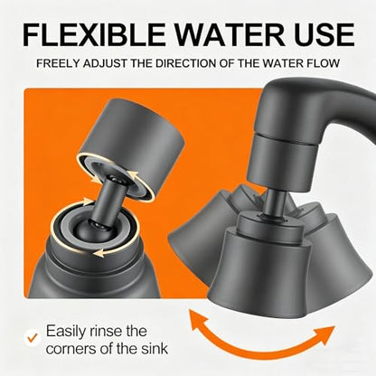 Metal Swivel Sink Faucet Aerator Extender for Kitchen Bathroom | 360° Swivel Faucet Nozzle with 55/64'' Female Thread, Dual Modes Sink Sprayer Attachment, Anti-clogging Design, Gun Gray - color: Gun Gray