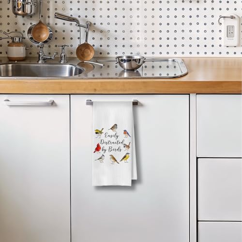 Bird Watching Kitchen Towels - Funny Birdwatching Gifts Decorative Waffle Dish Towels, Bird Lover Gifts Hand Towel, Birds Tea Towel, 16x24 Inch - color: Birdwatching-04