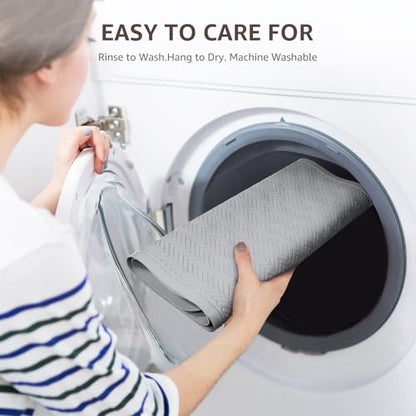 OTHWAY Bathtub Mat Non Slip, Extra Long Rubber Bath Mat for Tub, Machine Washable Shower Anti Slip Mat with 332 Strong Suction Cups (A Little Grey, 36" x 17") - color: A Little Grey, size: 36" x 17" (Rectangular)