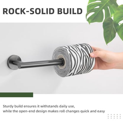 Toilet Paper Holder for Restroom, Gunmetal Gray, Wall Mounted | 304 Stainless Steel, Rustproof Tissue Holder for Bathroom, Powder Room, Stable Drilling Mounted, Space-saving Paper Storage - color: Gun Gray