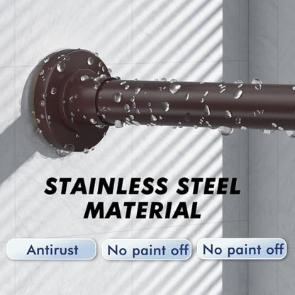 Bronze Shower Curtain Rod Tension 30 to 92 Inch,1 Inch Diameter Adjustable Tension Curtain Rod No Drilling,Shower Rods for Bathroom,No Rust - color: Bronze, size: 30" to 92"